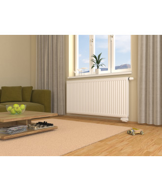 На фото Steel panel radiator Hi-Therm with bottom connection